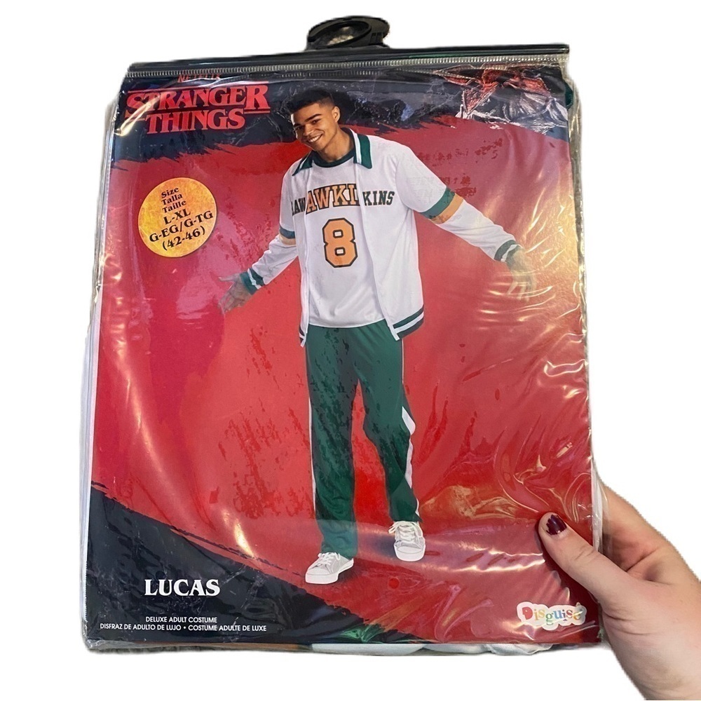 Stranger Things Lucas Costume Men’s Large XL Jock High School Halloween Green